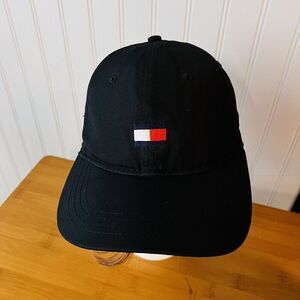 Vintage Y2K Tommy Hilfiger Strapback Cap Streetwear Large Spell Out Embroidered